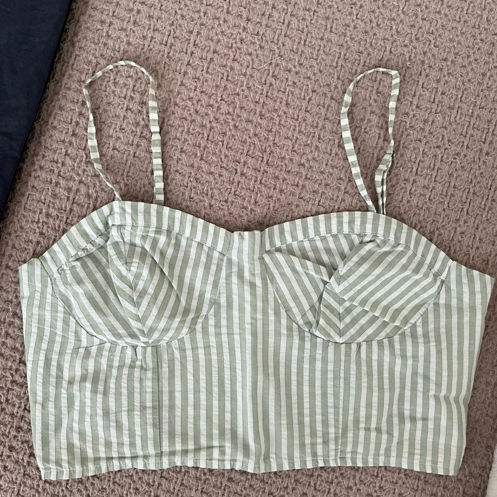 Anthropologie crop bra top striped